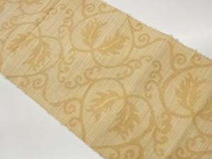 手織り真綿紬唐草模様織出し名古屋帯